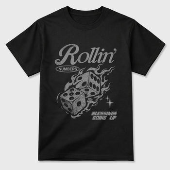 Sneaker match tees – Sneaker Tees To Match Air Jordan 6 Cap and Gown Shoes – Rollin Numbers Tee Black 2