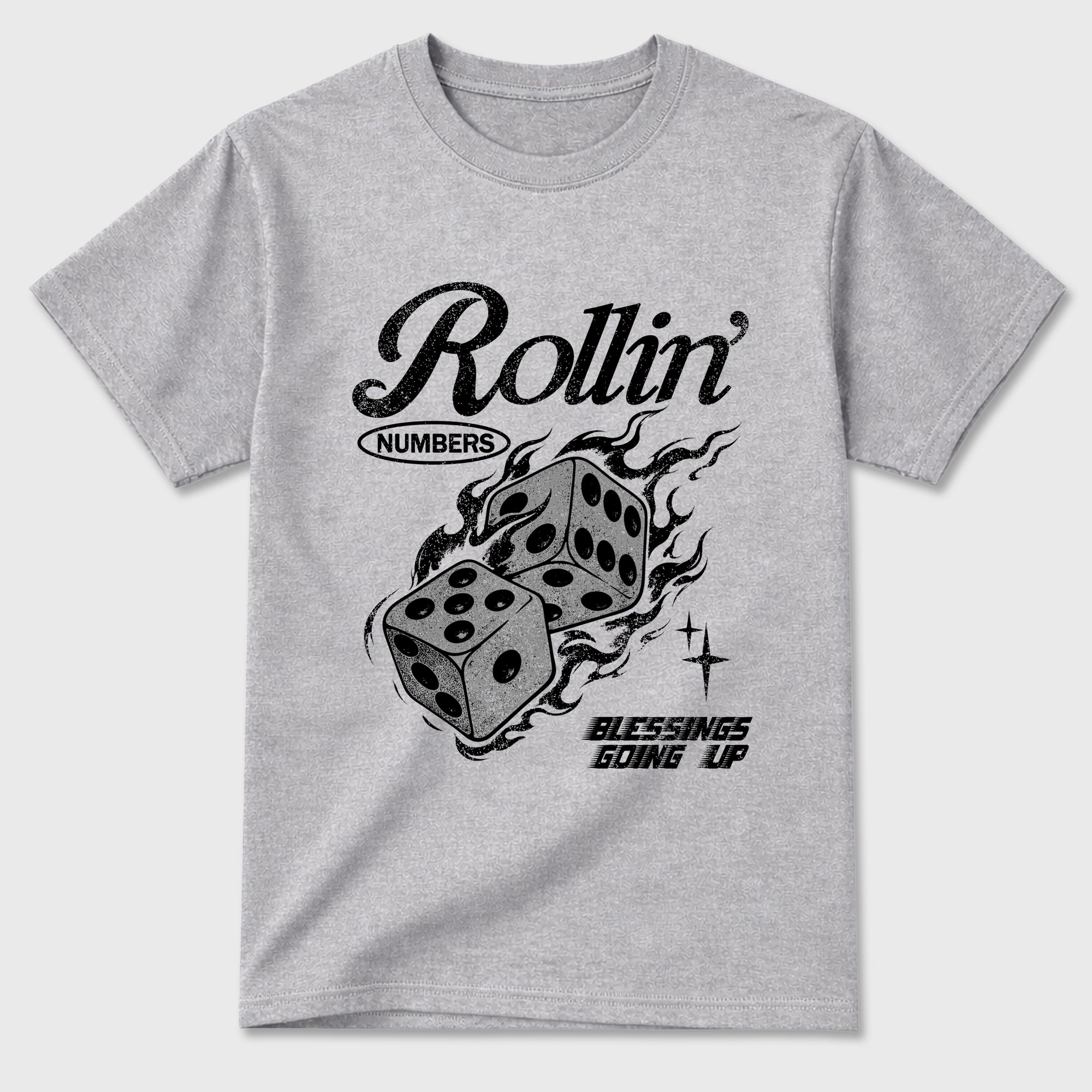 Sneaker match tees – Sneaker Tees To Match Air Jordan 6 Cap and Gown Shoes – Rollin Numbers Tee Heather Grey 2