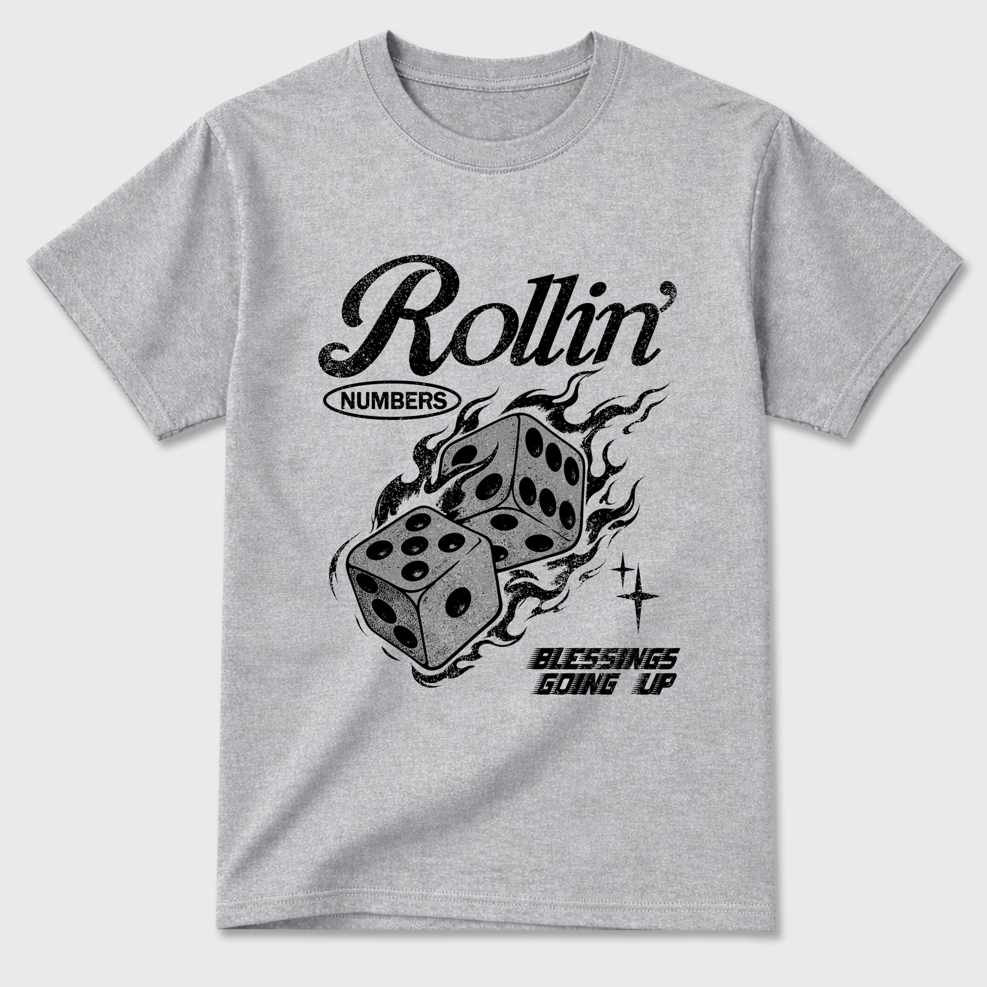 Sneaker match tees – Sneaker Tees To Match Air Jordan 6 Cap and Gown Shoes – Rollin Numbers Tee Heather Grey 2