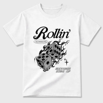 Sneaker match tees – Sneaker Tees To Match Air Jordan 6 Cap and Gown Shoes – Rollin Numbers Tee White 2