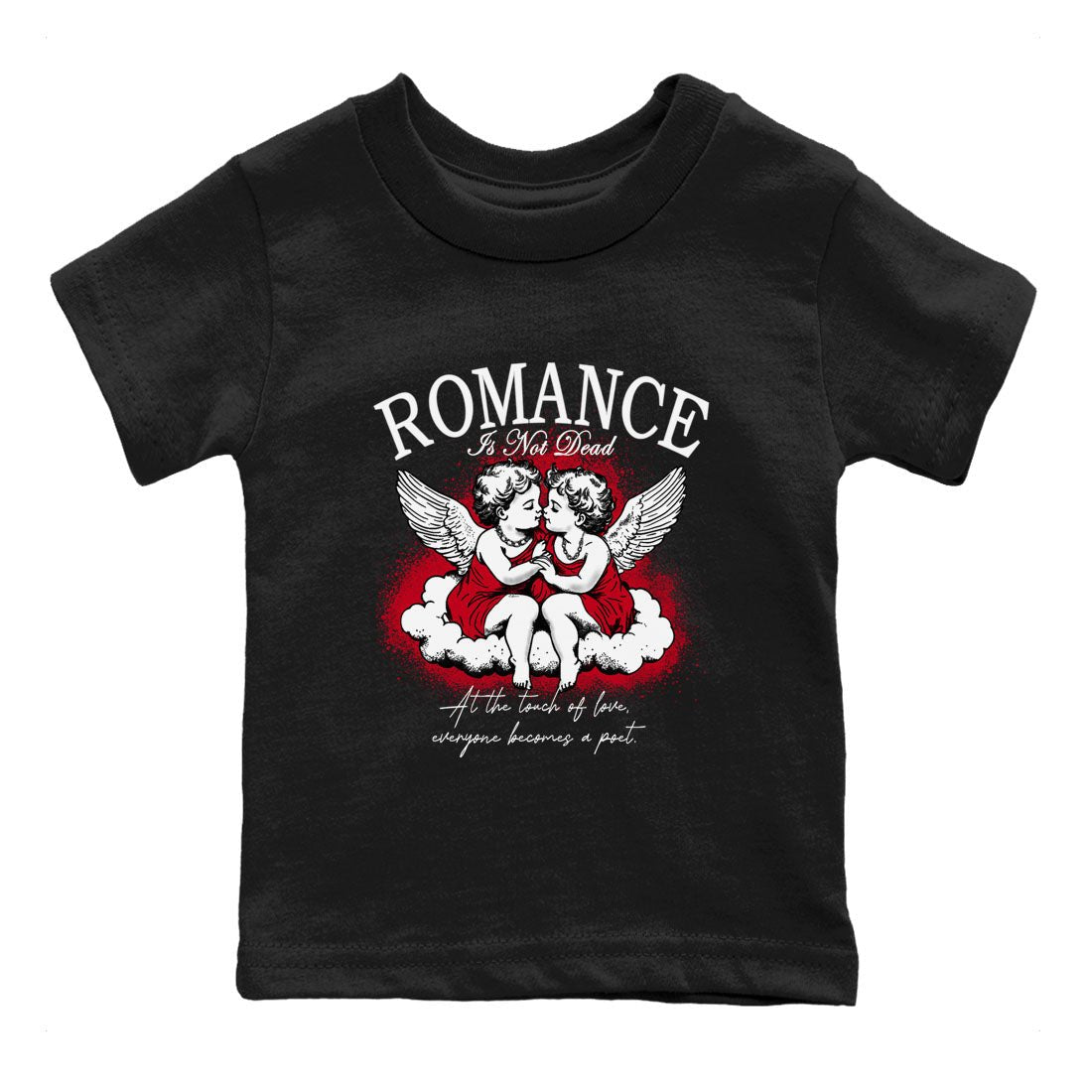 1s '85 Bred shirts to match jordans Romance Is Not Dead best t shirts to wear with jordans AJ1 Retro High OG '85 Bred match shoes to clothes SNRT Sneaker Tees Youth Baby Black 2 tee