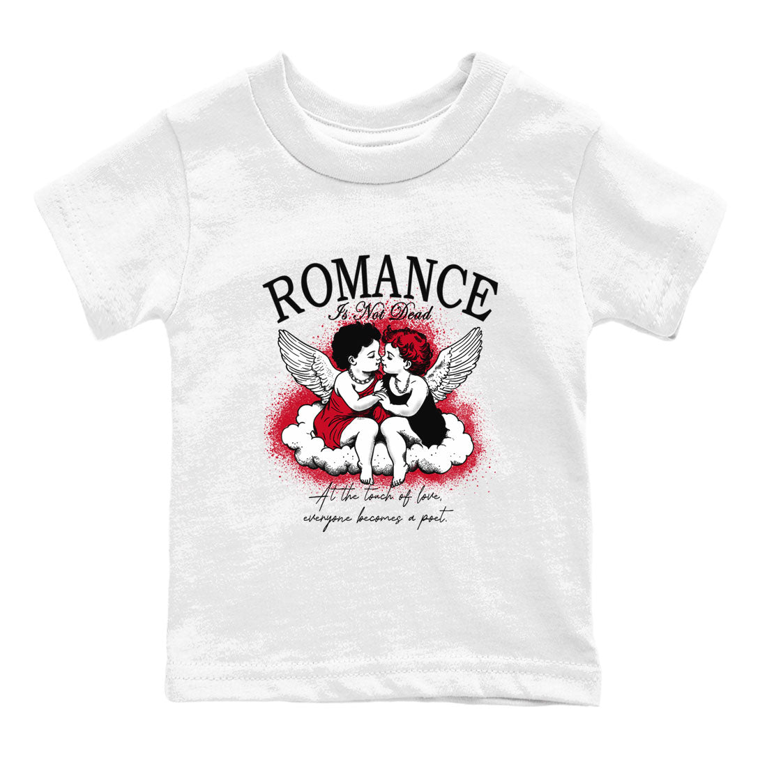 1s '85 Bred shirts to match jordans Romance Is Not Dead best t shirts to wear with jordans AJ1 Retro High OG '85 Bred match shoes to clothes SNRT Sneaker Tees Youth Baby White 2 tee