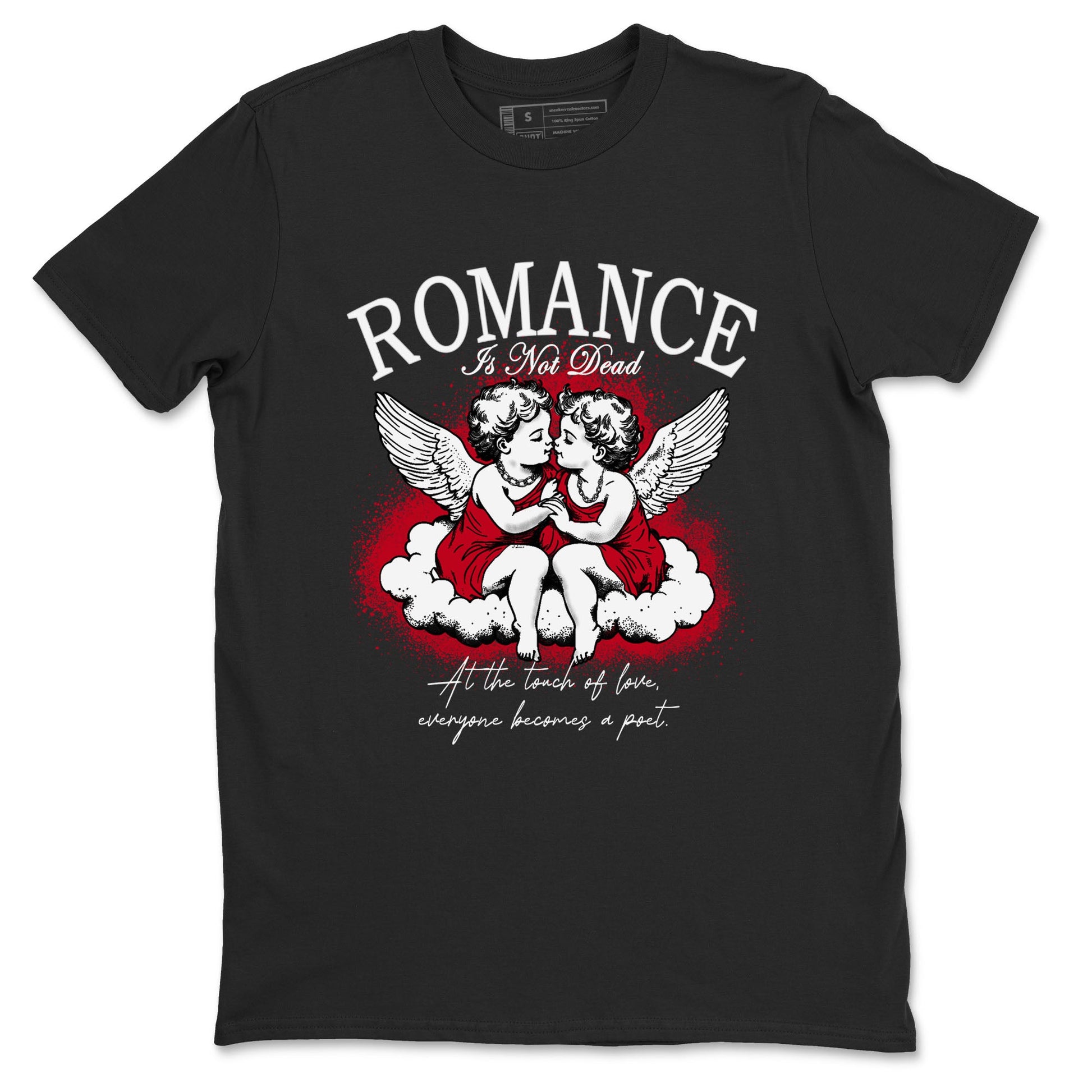1s '85 Bred shirts to match jordans Romance Is Not Dead best t shirts to wear with jordans AJ1 Retro High OG '85 Bred match shoes to clothes SNRT Sneaker Tees unisex cotton Black 2 shirts