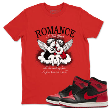1s '85 Bred shirts to match jordans Romance Is Not Dead best t shirts to wear with jordans AJ1 Retro High OG '85 Bred match shoes to clothes SNRT Sneaker Tees unisex cotton Red 1 shirts