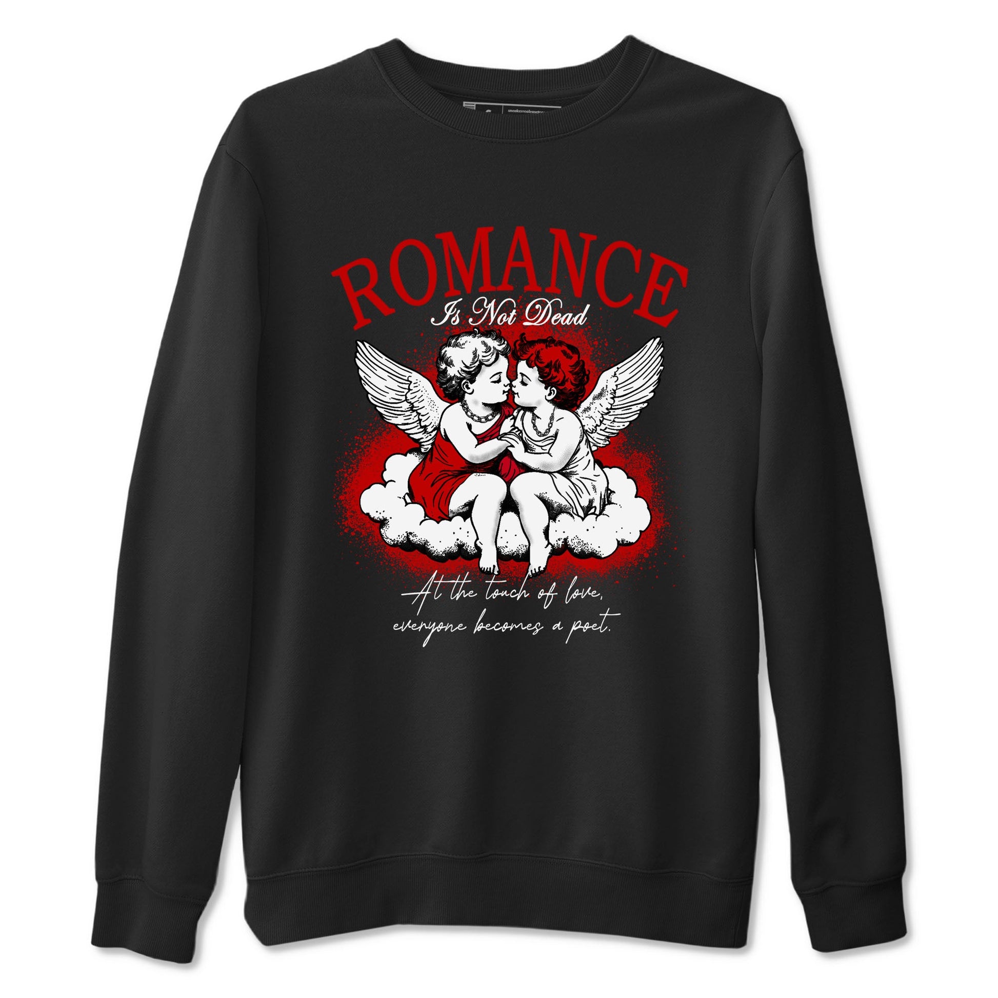 1s Black Toe Reimagined shirts to match jordans Romance Is Not Dead best t shirts to wear with jordans AJ1 High OG Black Toe Reimagined match shoes to clothes SNRT Sneaker Tees unisex cotton Black 2 shirts