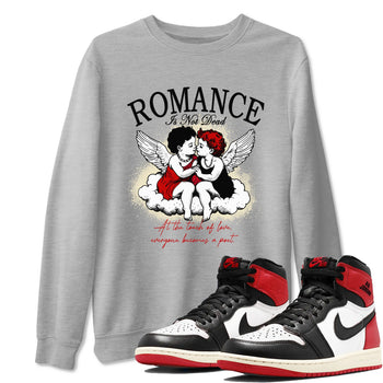 1s Black Toe Reimagined shirts to match jordans Romance Is Not Dead best t shirts to wear with jordans AJ1 High OG Black Toe Reimagined match shoes to clothes SNRT Sneaker Tees unisex cotton Heather Grey 1 shirts