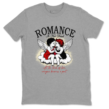 1s Black Toe Reimagined shirts to match jordans Romance Is Not Dead best t shirts to wear with jordans AJ1 High OG Black Toe Reimagined match shoes to clothes SNRT Sneaker Tees unisex cotton Heather Grey 2 shirts