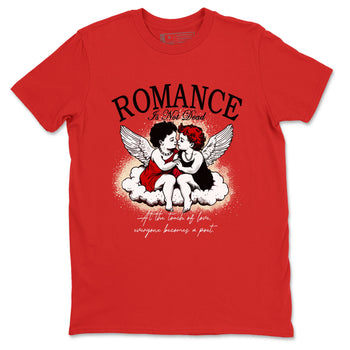 1s Black Toe Reimagined shirts to match jordans Romance Is Not Dead best t shirts to wear with jordans AJ1 High OG Black Toe Reimagined match shoes to clothes SNRT Sneaker Tees unisex cotton Red 2 shirts