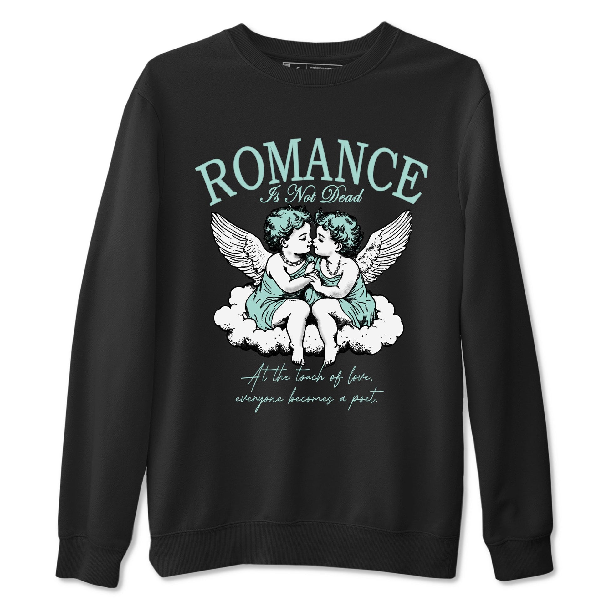 Romance Is Not Dead sneaker match t-shirt styled to complete your fit with the Air Jordan 11 Igloo sneakers, shown in Black 2.