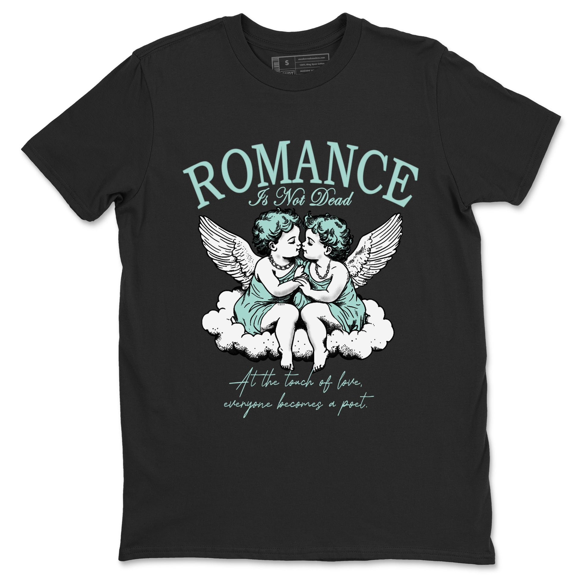 Romance Is Not Dead sneaker match t-shirt styled to complete your fit with the Air Jordan 11 Igloo sneakers, shown in Black 2.