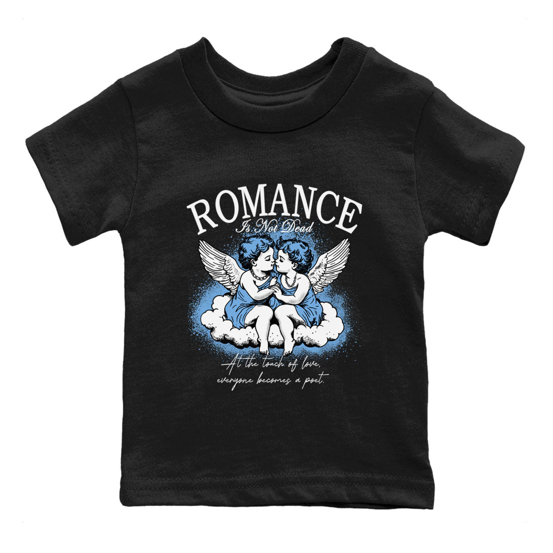 11s Legend Blue shirts to match jordans Romance Is Not Dead best t shirts to wear with jordans Air Jordan 11 Retro Legend Blue match shoes to clothes SNRT Sneaker Tees Youth Baby Black 2 tee