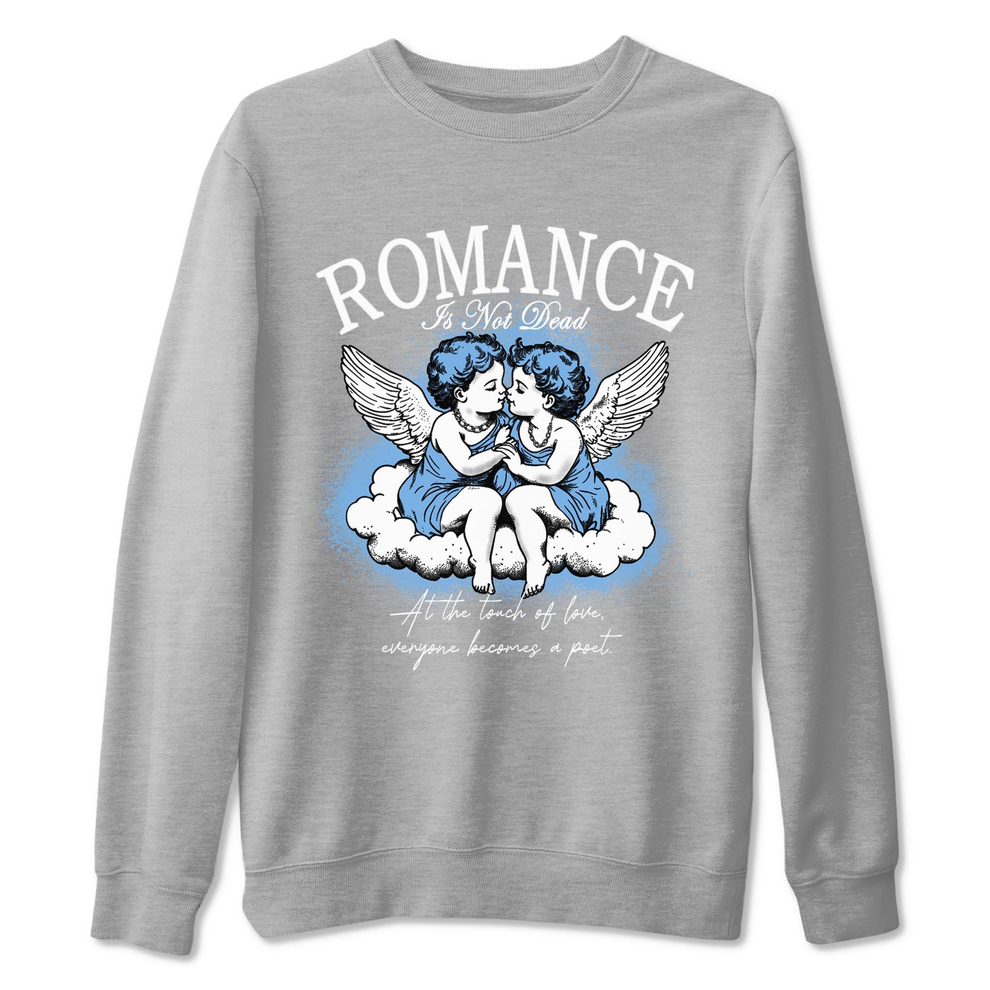 11s Legend Blue shirts to match jordans Romance Is Not Dead best t shirts to wear with jordans Air Jordan 11 Retro Legend Blue match shoes to clothes SNRT Sneaker Tees unisex cotton Heather Grey 2 shirts