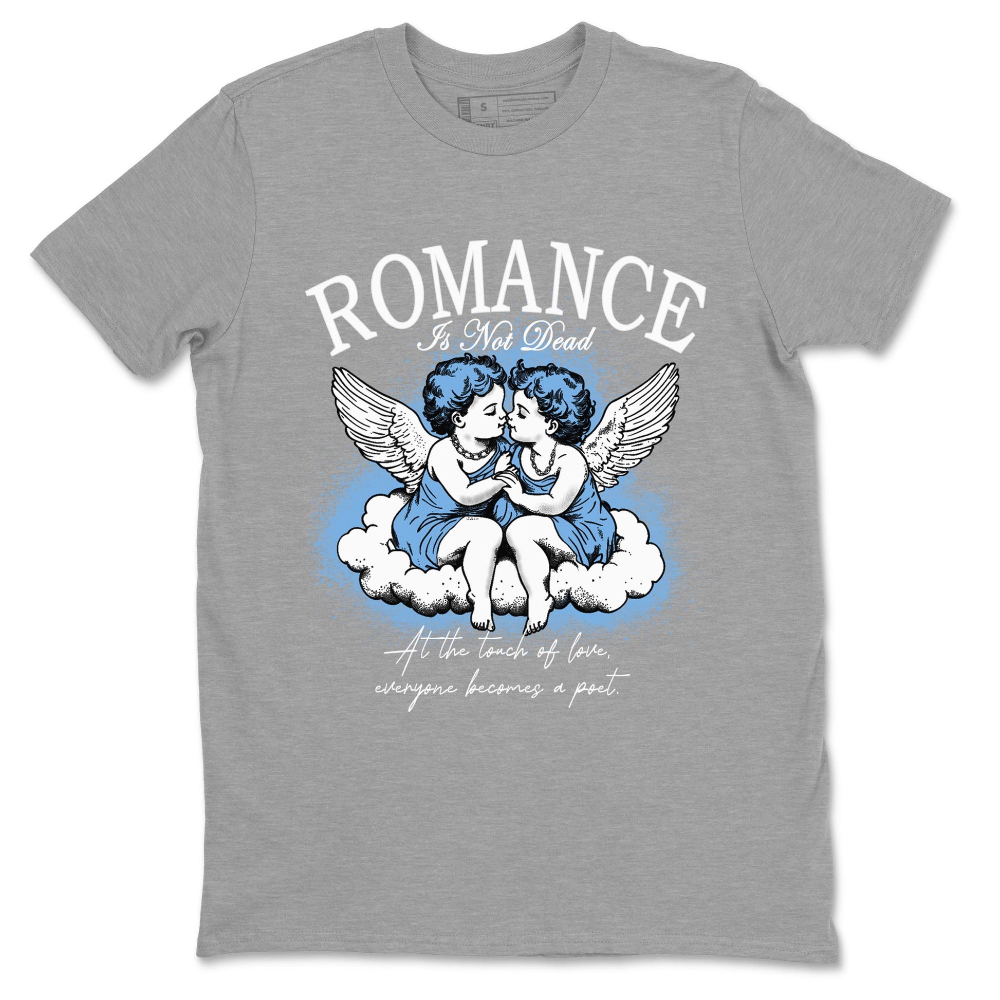 11s Legend Blue shirts to match jordans Romance Is Not Dead best t shirts to wear with jordans Air Jordan 11 Retro Legend Blue match shoes to clothes SNRT Sneaker Tees unisex cotton Heather Grey 2 shirts