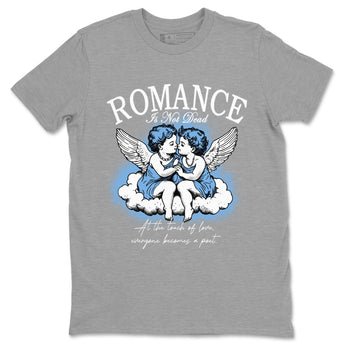 11s Legend Blue shirts to match jordans Romance Is Not Dead best t shirts to wear with jordans Air Jordan 11 Retro Legend Blue match shoes to clothes SNRT Sneaker Tees unisex cotton Heather Grey 2 shirts
