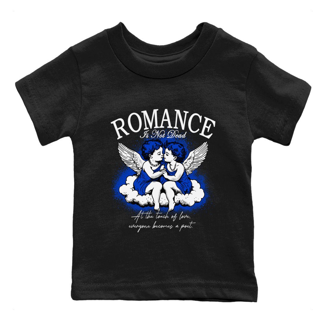12s Blueberry shirts to match jordans Romance Is Not Dead best t shirts to wear with jordans Air Jordan 12 Retro Blueberry match shoes to clothes SNRT Sneaker Tees Youth Baby Black 2 tee