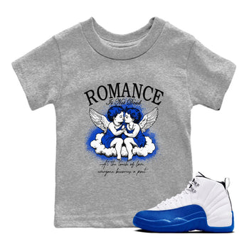 12s Blueberry shirts to match jordans Romance Is Not Dead best t shirts to wear with jordans Air Jordan 12 Retro Blueberry match shoes to clothes SNRT Sneaker Tees Youth Baby Heather Grey 1 tee