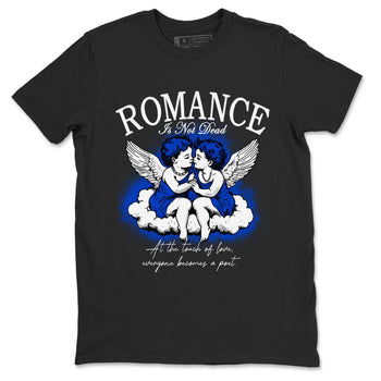12s Blueberry shirts to match jordans Romance Is Not Dead best t shirts to wear with jordans Air Jordan 12 Retro Blueberry match shoes to clothes SNRT Sneaker Tees unisex cotton Black 2 shirts