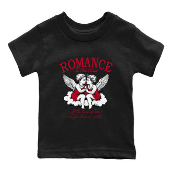 12s Flu Game shirts to match jordans Romance Is Not Dead best t shirts to wear with jordans Air Jordan 12 Retro Flu Black and Varsity Red match shoes to clothes SNRT Sneaker Tees Youth Baby Black 2 tee