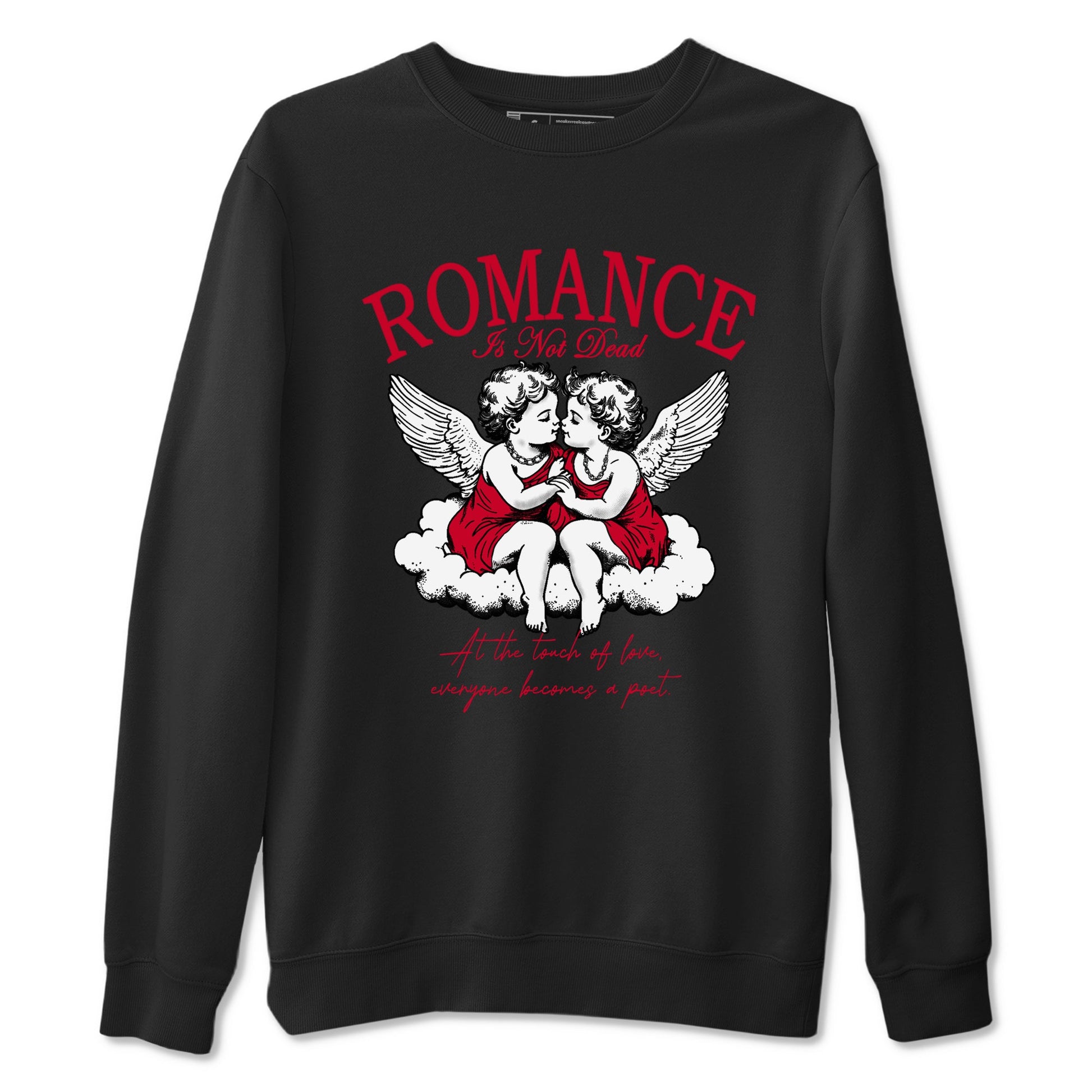 12s Flu Game shirts to match jordans Romance Is Not Dead best t shirts to wear with jordans Air Jordan 12 Retro Flu Black and Varsity Red match shoes to clothes SNRT Sneaker Tees unisex cotton Black 2 shirts