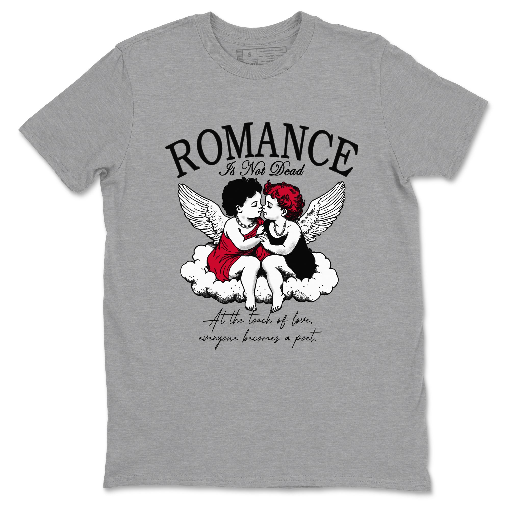 12s Flu Game shirts to match jordans Romance Is Not Dead best t shirts to wear with jordans Air Jordan 12 Retro Flu Black and Varsity Red match shoes to clothes SNRT Sneaker Tees unisex cotton Heather Grey 2 shirts