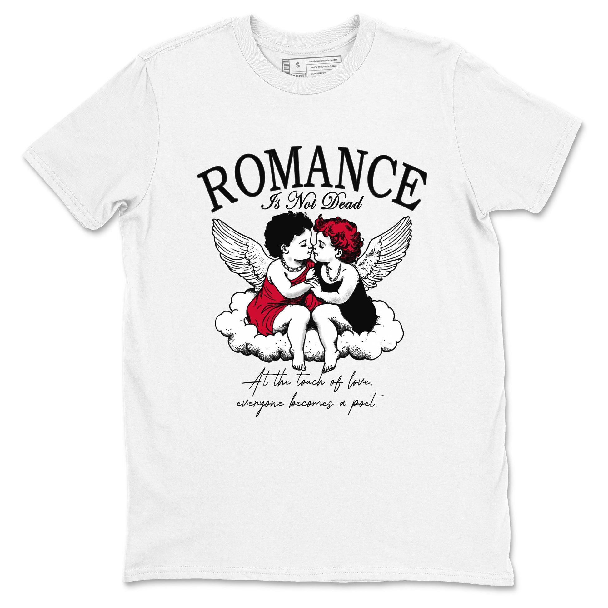 12s Flu Game shirts to match jordans Romance Is Not Dead best t shirts to wear with jordans Air Jordan 12 Retro Flu Black and Varsity Red match shoes to clothes SNRT Sneaker Tees unisex cotton White 2 shirts