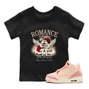 Air Jordan 3 Valentine's Day Graphic shirts Romance Is Not Dead Valentine Gift shirts Air Jordan 3 Washed Coral best t-shirts to wear with jordans SNRT Sneaker Tees Youth Baby Black 1 tee