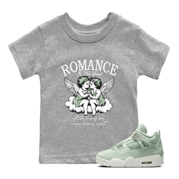 4s Abundance shirts to match jordans Romance Is Not Dead sneaker match tees Air Jordan 4 Seafoam match shoes to clothes SNRT Sneaker Tees Youth Baby Heather Grey 1 tee