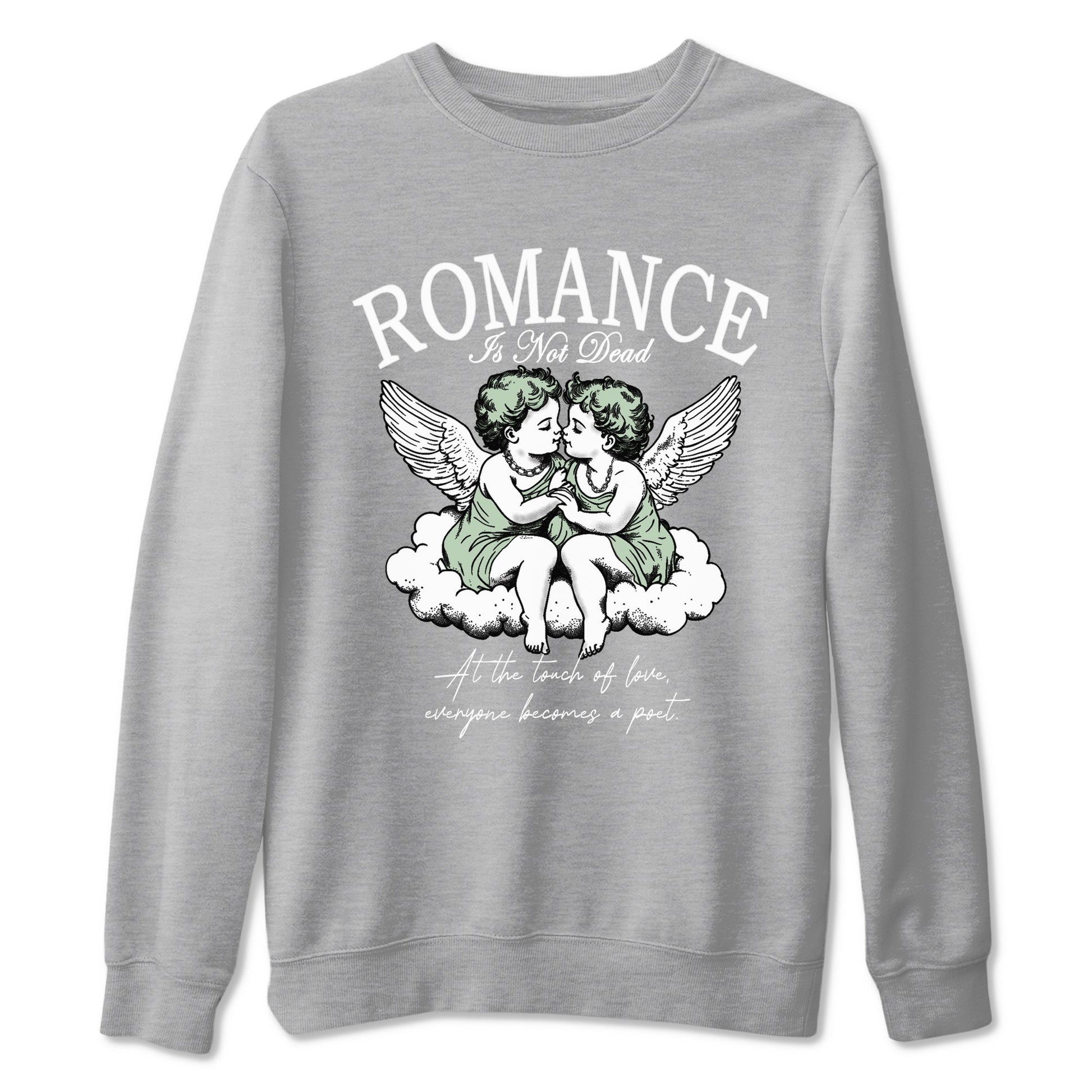 4s Abundance shirts to match jordans Romance Is Not Dead sneaker match tees Air Jordan 4 Seafoam match shoes to clothes SNRT Sneaker Tees unisex cotton Heather Grey 2 shirts