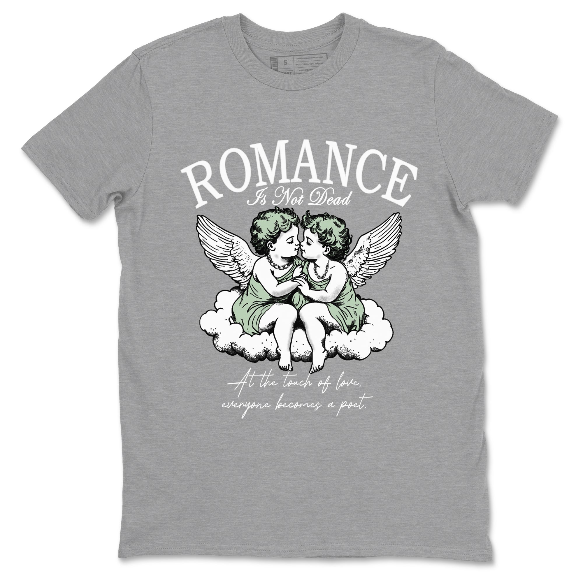 4s Abundance shirts to match jordans Romance Is Not Dead sneaker match tees Air Jordan 4 Seafoam match shoes to clothes SNRT Sneaker Tees unisex cotton Heather Grey 2 shirts