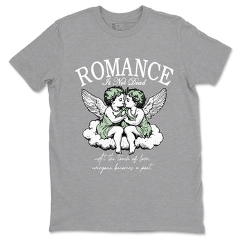 4s Abundance shirts to match jordans Romance Is Not Dead sneaker match tees Air Jordan 4 Seafoam match shoes to clothes SNRT Sneaker Tees unisex cotton Heather Grey 2 shirts