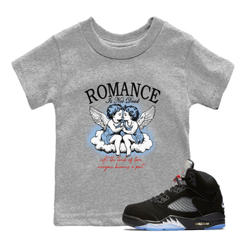 5s Black Metallic Reimagined shirts to match jordans Romance Is Not Dead best t shirts to wear with jordans AJ5 Retro OG Reimagined match shoes to clothes SNRT Sneaker Tees Youth Baby Heather Grey 1 tee