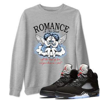 5s Black Metallic Reimagined shirts to match jordans Romance Is Not Dead best t shirts to wear with jordans AJ5 Retro OG Reimagined match shoes to clothes SNRT Sneaker Tees unisex cotton Heather Grey 1 shirts