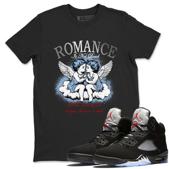 5s Black Metallic Reimagined shirts to match jordans Romance Is Not Dead best t shirts to wear with jordans AJ5 Retro OG Reimagined match shoes to clothes SNRT Sneaker Tees unisex cotton Black 1 shirts