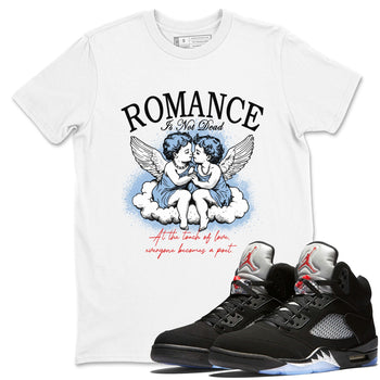5s Black Metallic Reimagined shirts to match jordans Romance Is Not Dead best t shirts to wear with jordans AJ5 Retro OG Reimagined match shoes to clothes SNRT Sneaker Tees unisex cotton White 1 shirts