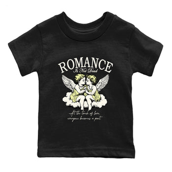 Sneaker match tees – Sneaker Tees To Match Air Jordan 5 Luminous Green Shoes – Romance Is Not Dead Kids T-Shirt Black 2