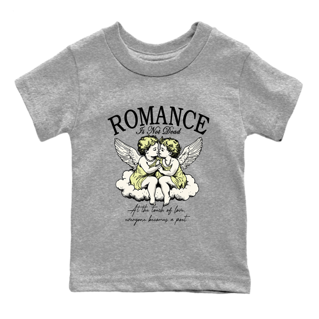 Sneaker match tees – Sneaker Tees To Match Air Jordan 5 Luminous Green Shoes – Romance Is Not Dead Kids T-Shirt Heather Grey 2