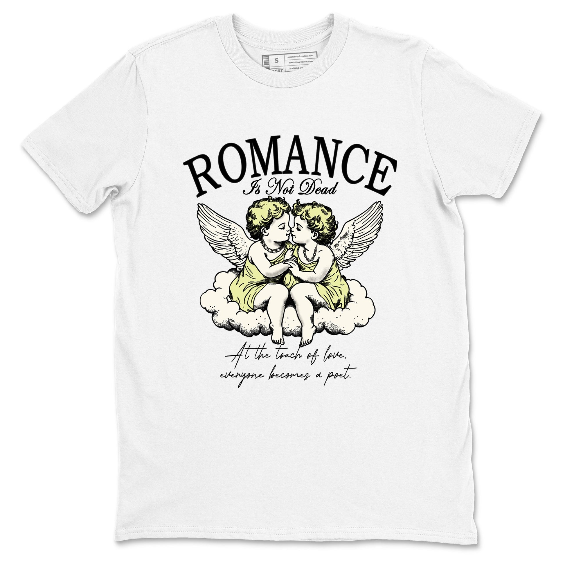 Sneaker match tees – Sneaker Tees To Match Air Jordan 5 Luminous Green Shoes – Romance Is Not Dead Tee White 2