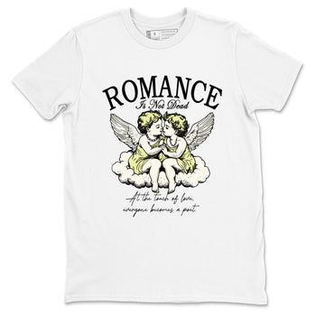 Sneaker match tees – Sneaker Tees To Match Air Jordan 5 Luminous Green Shoes – Romance Is Not Dead Tee White 2