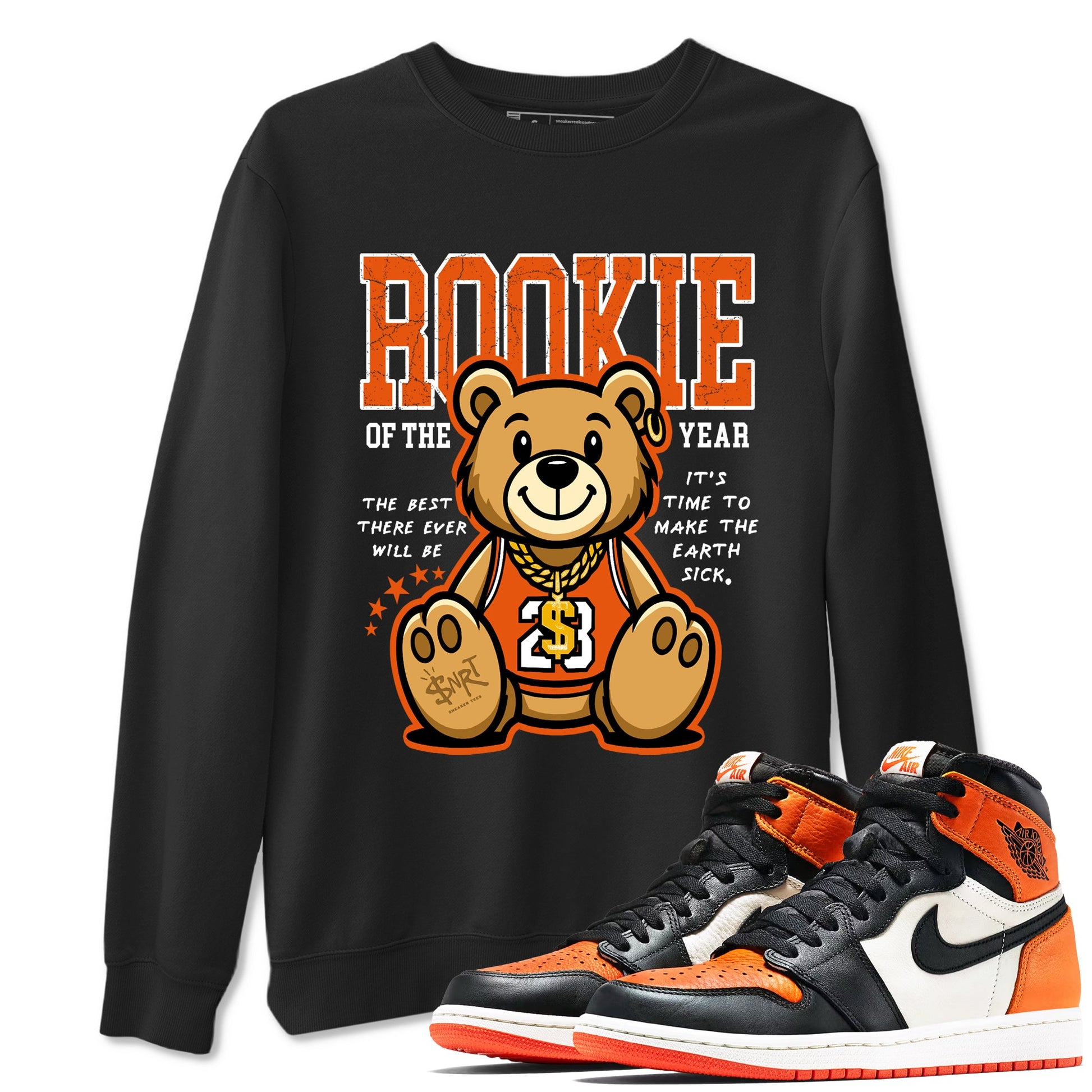 1s Retro High OG Shattered Backboard best t-shirt for sneakerheads family Rookie Of The Year sneaker match tees Air Jordan 1 Shattered Backboard graphic sneaker matching shirts SNRT Sneaker Tees unisex cotton Black 1 shirts