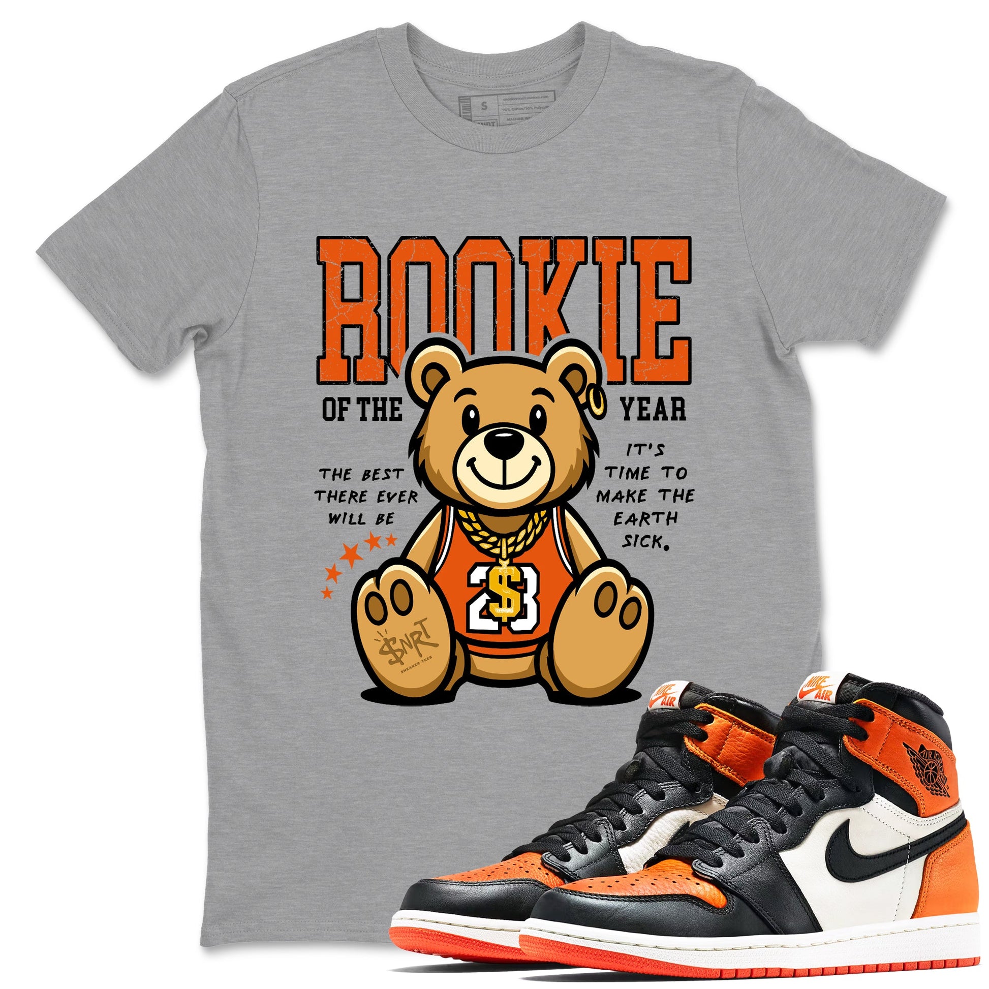 1s Retro High OG Shattered Backboard best t-shirt for sneakerheads family Rookie Of The Year sneaker match tees Air Jordan 1 Shattered Backboard graphic sneaker matching shirts SNRT Sneaker Tees unisex cotton Heather Grey 1 shirts