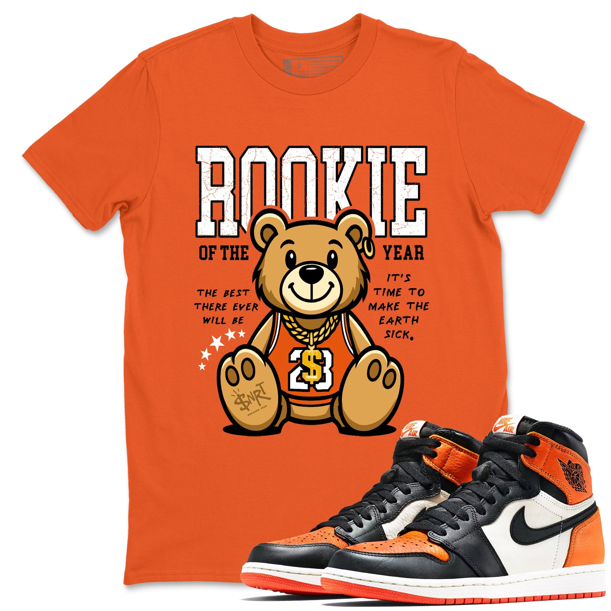 1s Retro High OG Shattered Backboard best t-shirt for sneakerheads family Rookie Of The Year sneaker match tees Air Jordan 1 Shattered Backboard graphic sneaker matching shirts SNRT Sneaker Tees unisex cotton Orange 1 shirts