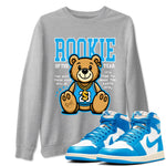 Air Jordan 1 UNC Reimagined best t-shirt for sneakerheads family Rookie Of The Year sneaker match tees 1s High OG UNC Reimagined graphic sneaker matching shirts SNRT Sneaker Tees unisex cotton Heather Grey 1 shirts