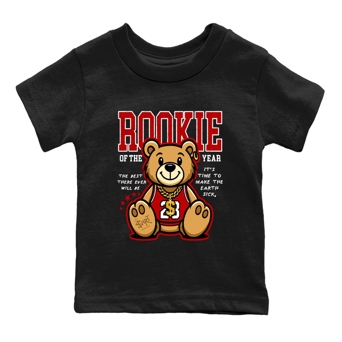 11s Bred shirts to match jordans Rookie Of The Year sneaker match tees Air Jordan 11 Retro Bred match shoes to clothes SNRT Sneaker Tees Youth Baby Black 2 tee