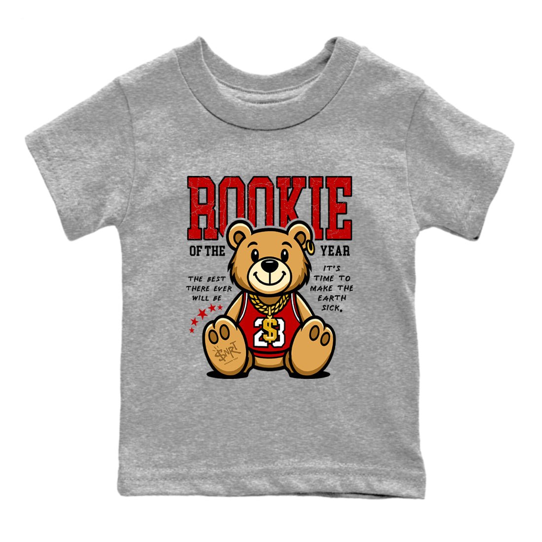 11s Bred shirts to match jordans Rookie Of The Year sneaker match tees Air Jordan 11 Retro Bred match shoes to clothes SNRT Sneaker Tees Youth Baby Heather Grey 2 tee