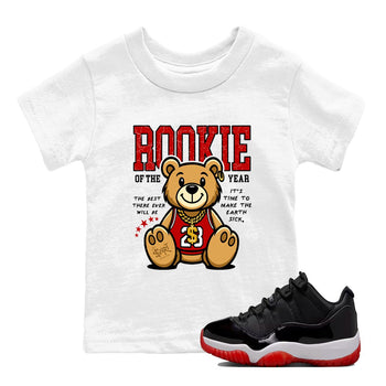 11s Bred shirts to match jordans Rookie Of The Year sneaker match tees Air Jordan 11 Retro Bred match shoes to clothes SNRT Sneaker Tees Youth Baby White 1 tee
