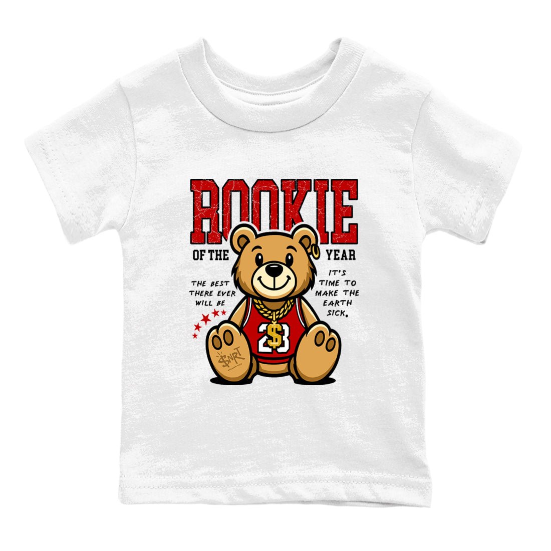 11s Bred shirts to match jordans Rookie Of The Year sneaker match tees Air Jordan 11 Retro Bred match shoes to clothes SNRT Sneaker Tees Youth Baby White 2 tee