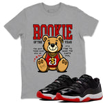 11s Bred shirts to match jordans Rookie Of The Year sneaker match tees Air Jordan 11 Retro Bred match shoes to clothes SNRT Sneaker Tees unisex cotton Heather Grey 1 shirts