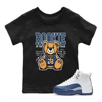 Air Jordan 12 French Blue best t-shirt for sneakerheads family Rookie Of The Year sneaker match tees Air Jordan 12 French Blue graphic sneaker matching shirts SNRT Sneaker Tees Youth Baby Black 1 tee