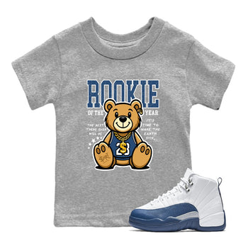 Air Jordan 12 French Blue best t-shirt for sneakerheads family Rookie Of The Year sneaker match tees Air Jordan 12 French Blue graphic sneaker matching shirts SNRT Sneaker Tees Youth Baby Heather Grey 1 tee
