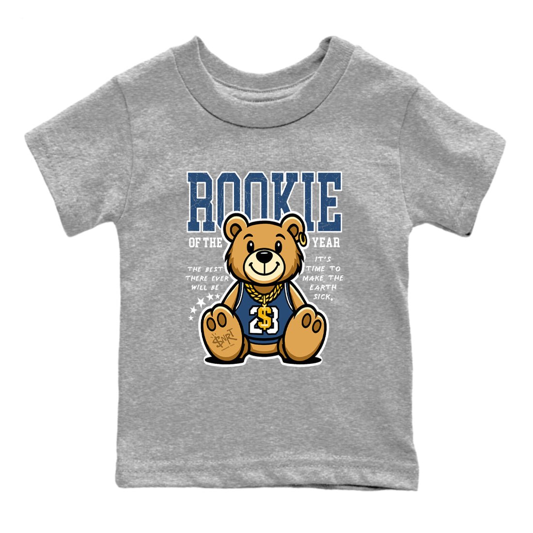 Air Jordan 12 French Blue best t-shirt for sneakerheads family Rookie Of The Year sneaker match tees Air Jordan 12 French Blue graphic sneaker matching shirts SNRT Sneaker Tees Youth Baby Heather Grey 2 tee
